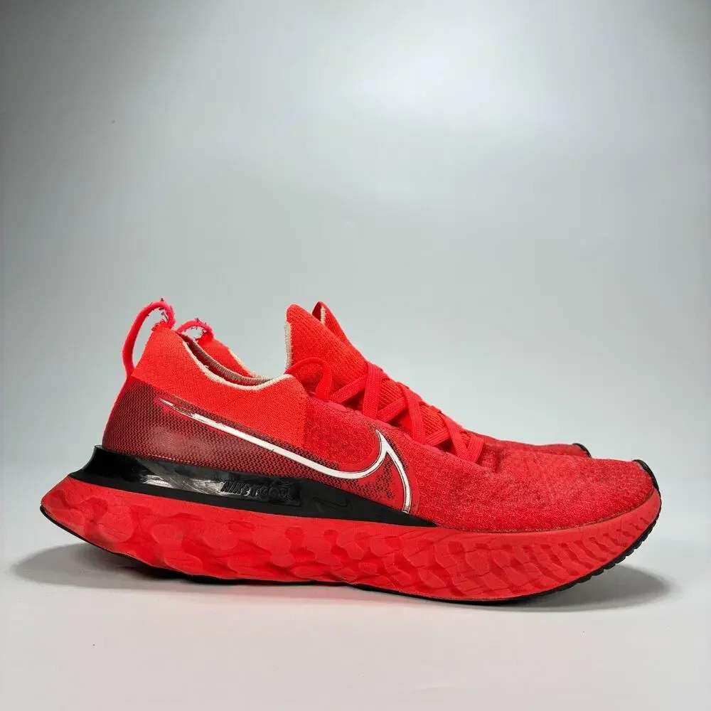 Nike React Infinity Run Flyknit Bright Crimson Shoes CD4371-600 Men's Size 10.5